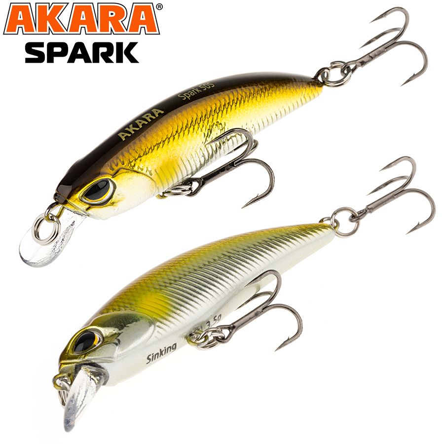 

Воблер Akara Spark 50S 3,5 гр 1/8 oz 2,0 in A157, Разноцветный, Spark