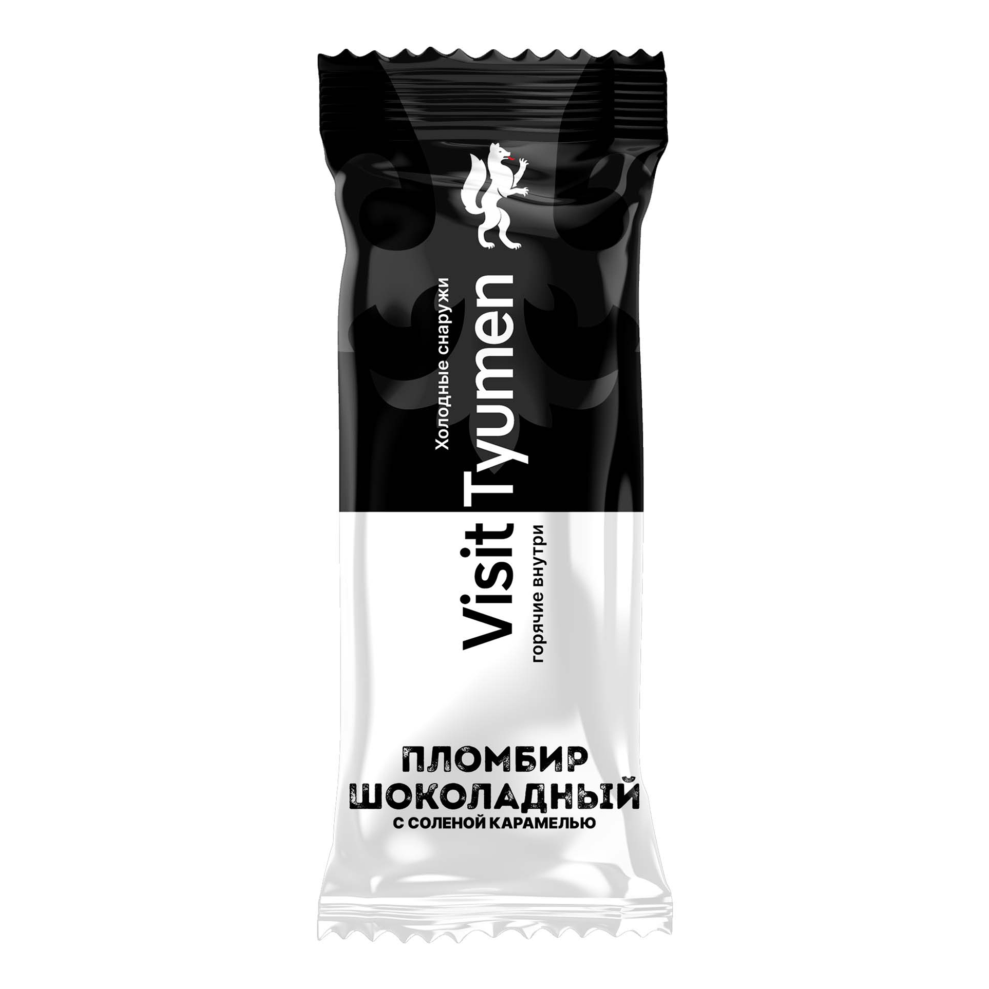 

Мороженое пломбир Тюменский пломбир Visit Tyumen шоколадное с соленой карамелью 15% 90 г