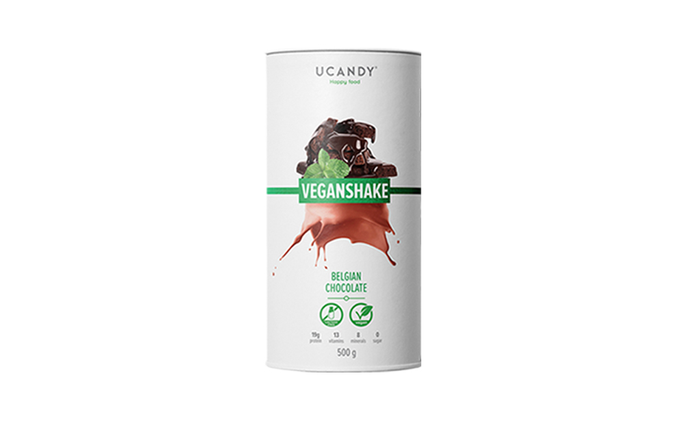 фото Белково-витаминный коктейль ucandy veganshake, бельгийский шоколад, 500 г