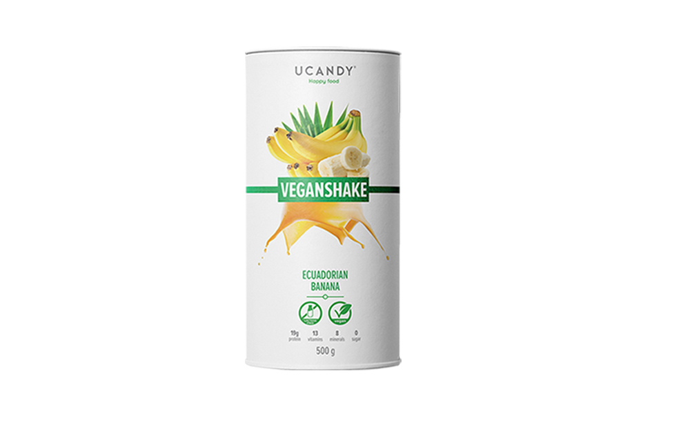 фото Белково-витаминный коктейль ucandy veganshake, эквадорский банан, 500 г