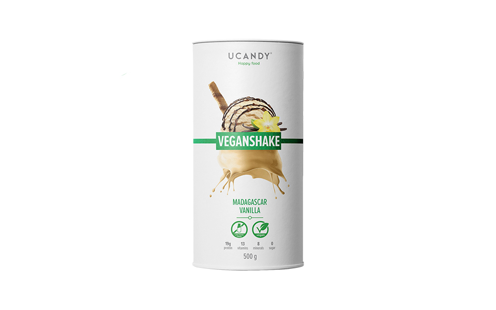 фото Белково-витаминный коктейль ucandy veganshake, мадагаскарская ваниль, 500 г