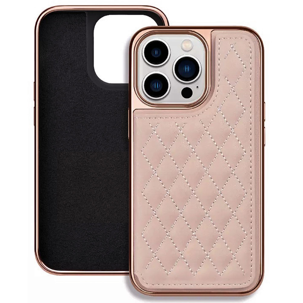 фото Чехол-визитница с подставкой для iphone 14 pro, igrape (розовый)