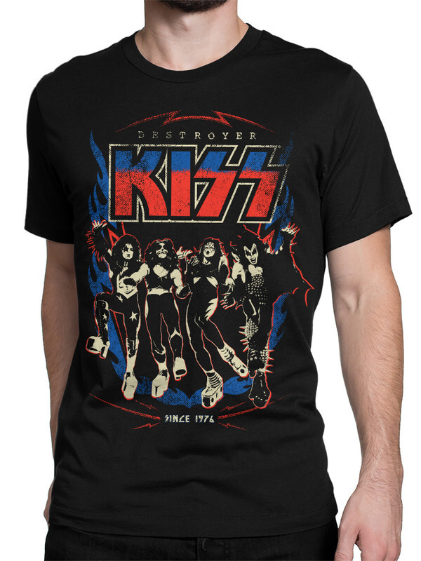 фото Футболка мужская design heroes рок группа kiss черная xl