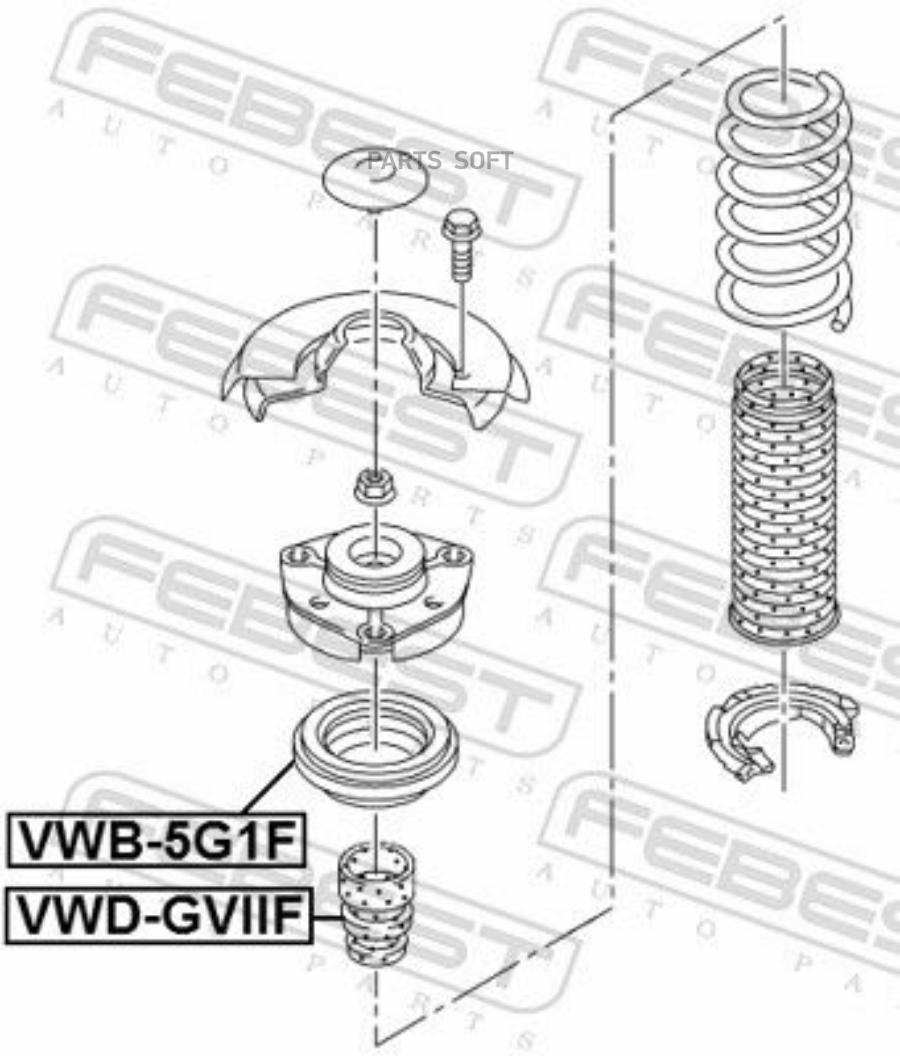 

Подшипник Опоры Переднего Амортизатора Vwb-5g1f Febest арт. VWB-5G1F