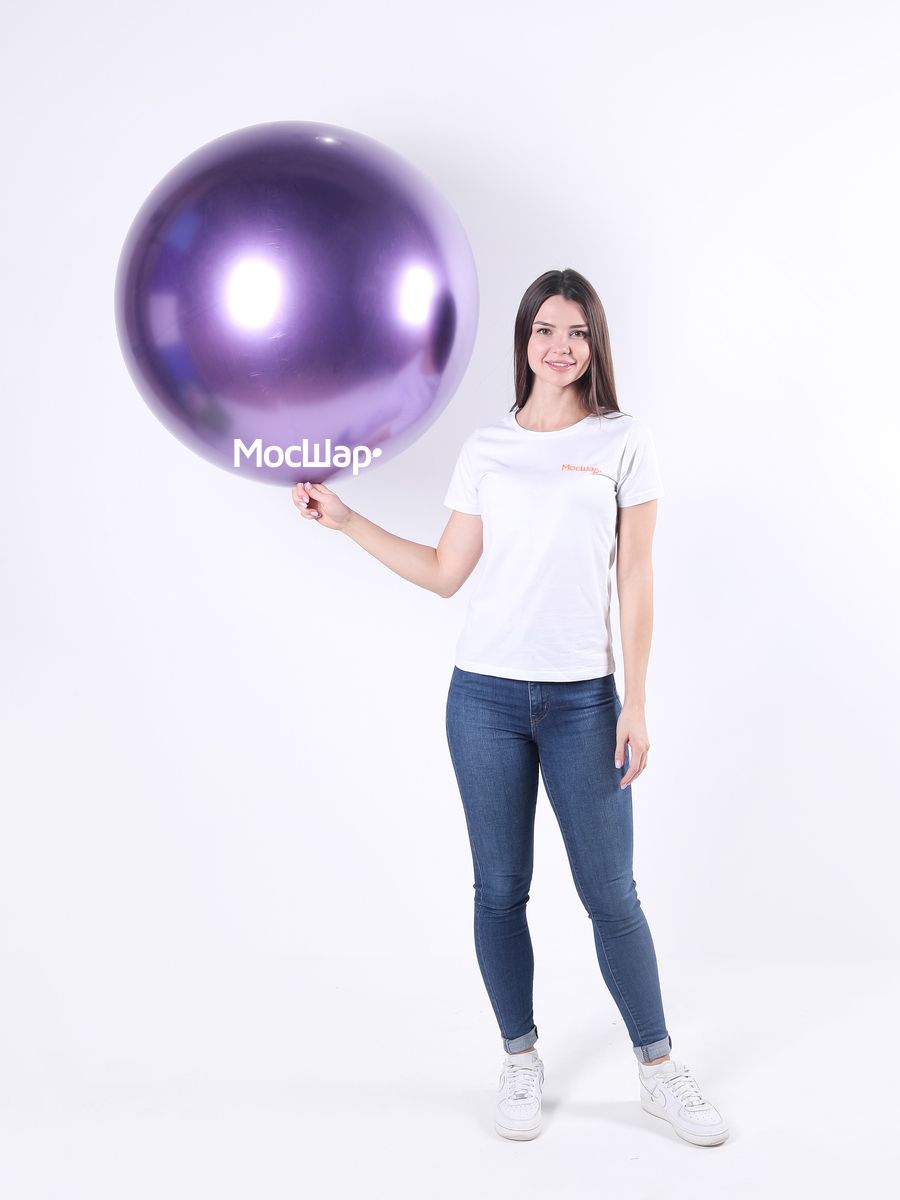 Воздушный шар Мосшар Гигант, фиолетовый хром 90 см шар латексный 12 хром металл набор 50 шт фиолетовый