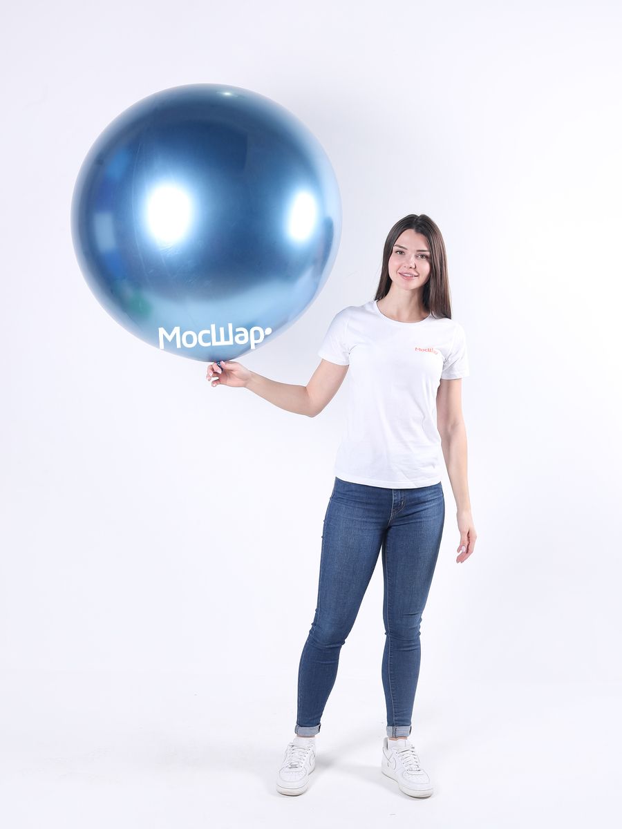 Воздушный шар Мосшар Гигант, синий хром 90 см