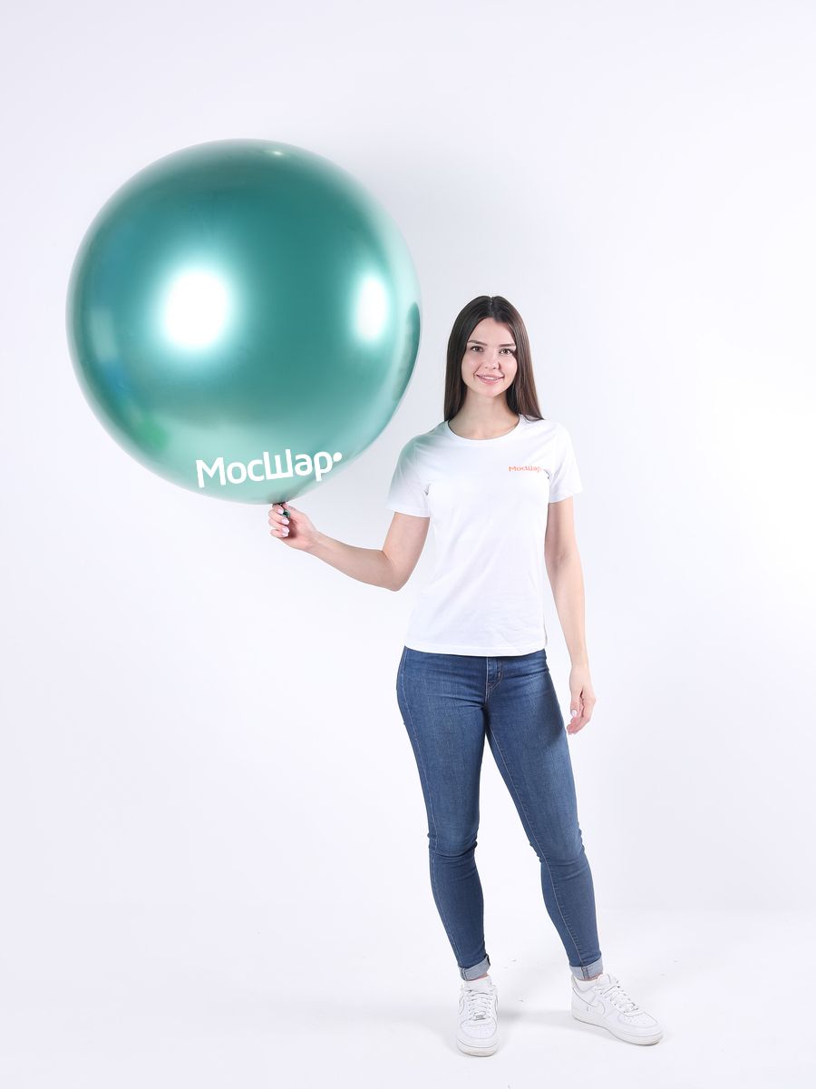 Воздушный шар Мосшар Гигант, хромированный зеленый 90 см