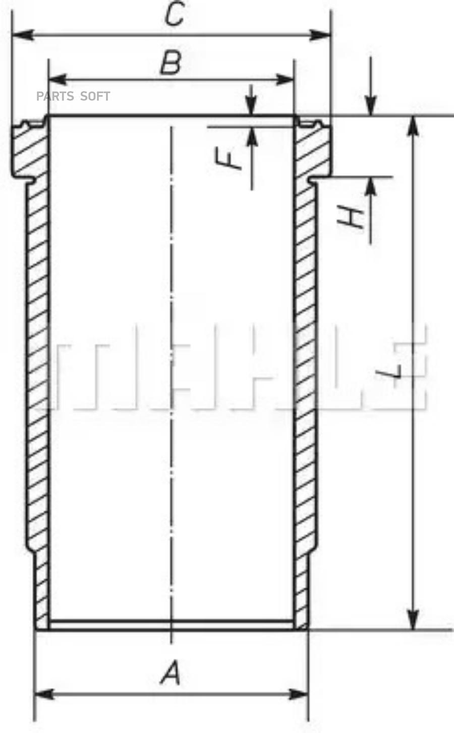 MAHLE Гильза цилиндра VOLVO FH16 дв.D16A,D16B d=144 (с уплотнительными кольцами) MAHLE