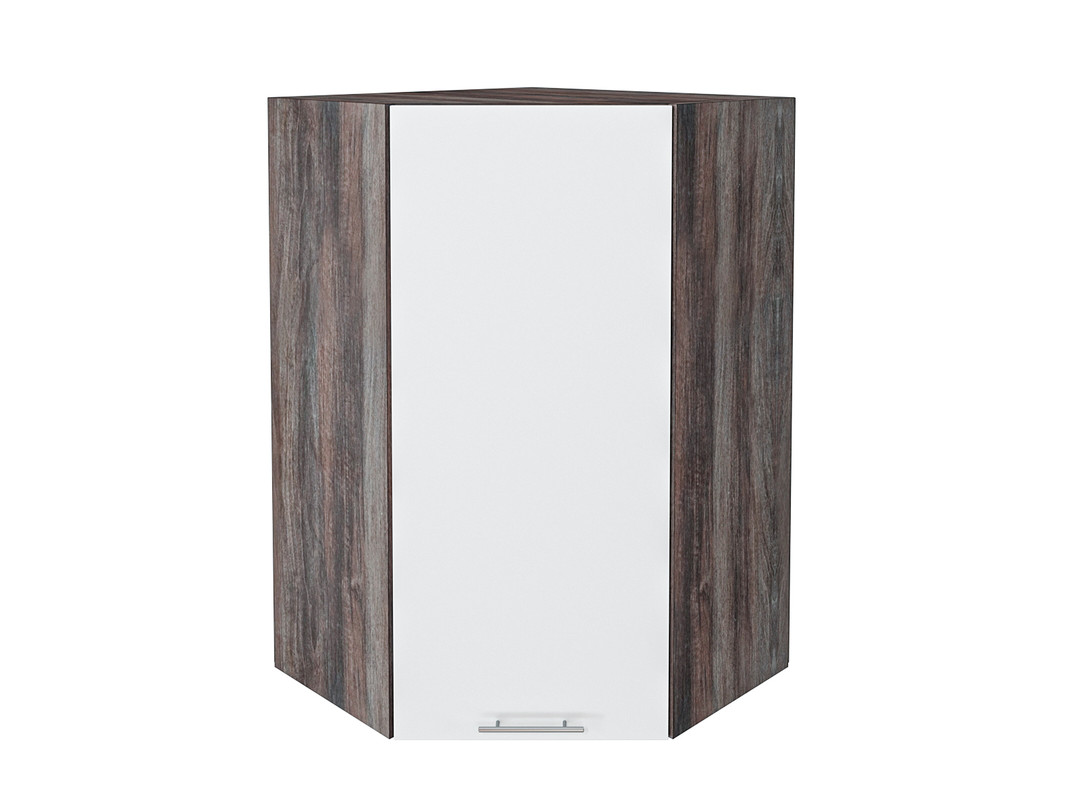 

Навесной шкаф угловой 599 с 1 дверцей МС Валерия Сурская МДФ Дуб Кальяри/Айленд силк Ф20Н, Белый;серый, Валерия