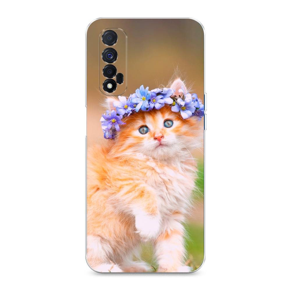 

Чехол Awog на Realme Narzo 30 4G "Рыжий кот в венке", Разноцветный, 257650-1