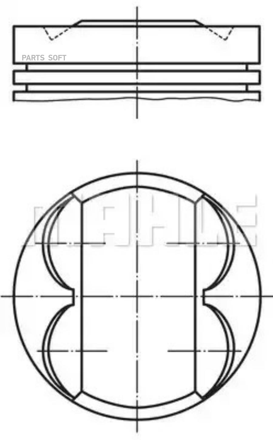 

MAHLE Поршень dm.80.50x1.2x1.2x2.0 +0.25 Цена за 1 шт 1шт