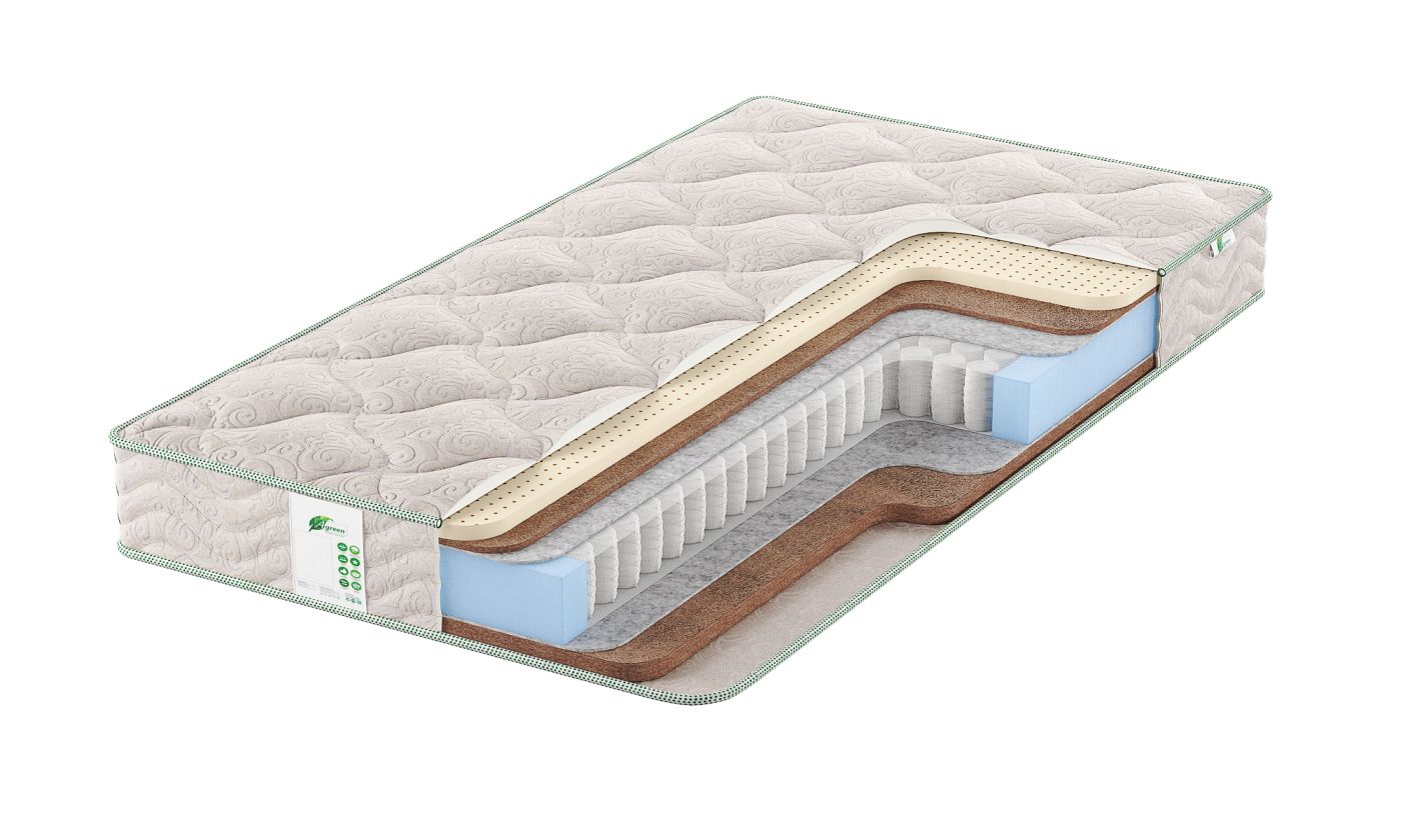 

Матрас анатомический пружинный Agreen Feel Munich 180х190х22, Белый, Feel Munich