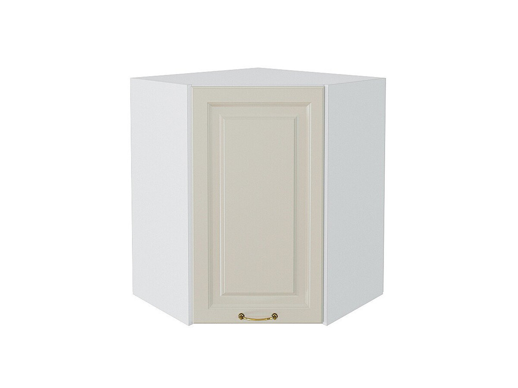 

Навесной шкаф угловой 590 с 1-ой дверцей МС Ницца Сурская мебель МДФ Белый/Кварц Софт Ф20, Белый;бежевый, Ницца