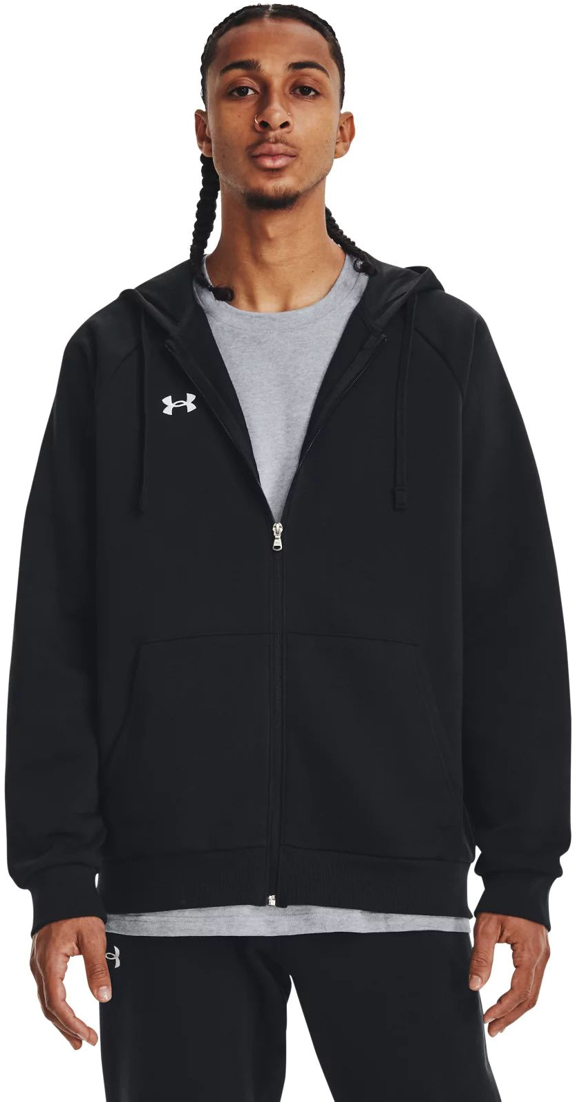 Толстовка мужская Under Armour UA Rival Fleece FZ Hoodie черная 3XL Вьетнам черный