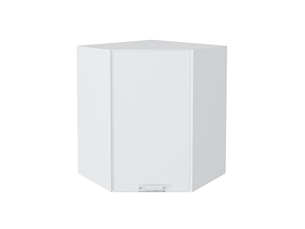 

Навесной шкаф угловой 590 с 1-ой дверцей МС МЕМФИС Сурская МДФ Белый/Белый софт Ф20, Мемфис