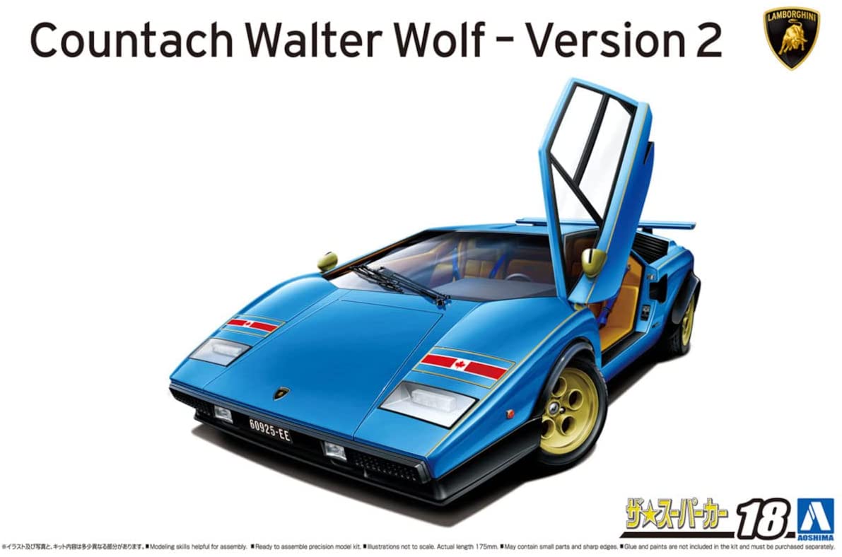 Сборная модель Aoshima 1/24 Автомобиль Lamborghini Countach Walter Wolf Ver. 2 76 06383