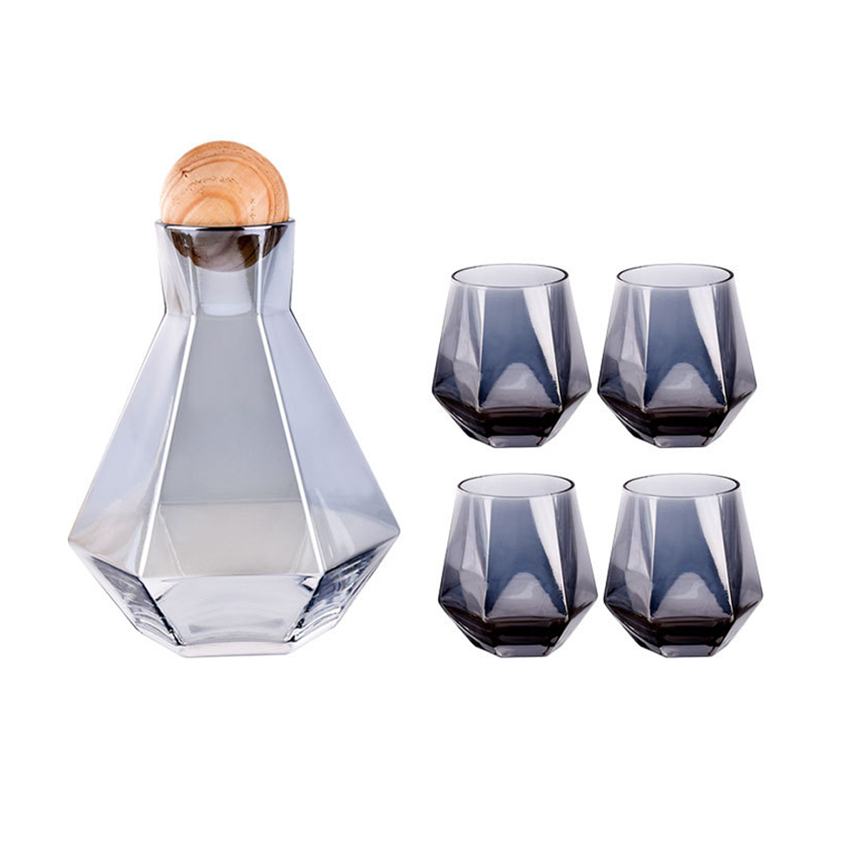 Набор 5 в 1, декантер 1300мл, 4 стакана 320мл, Marma MM-GRAF-12