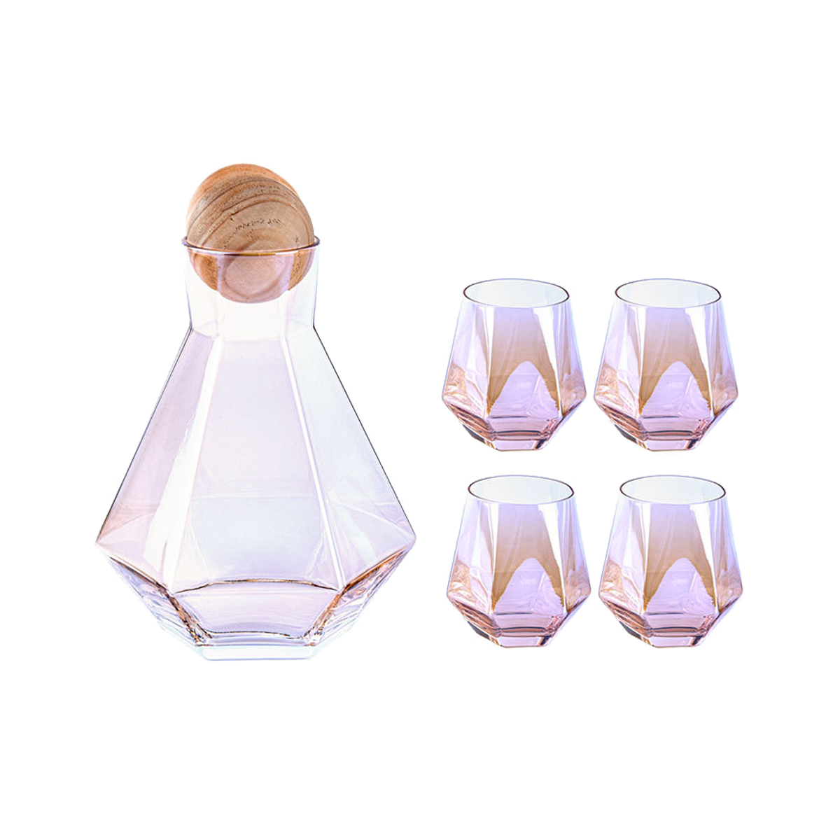 Набор 5 в 1, декантер 1300мл, 4 стакана 320мл, Marma MM-GRAF-14