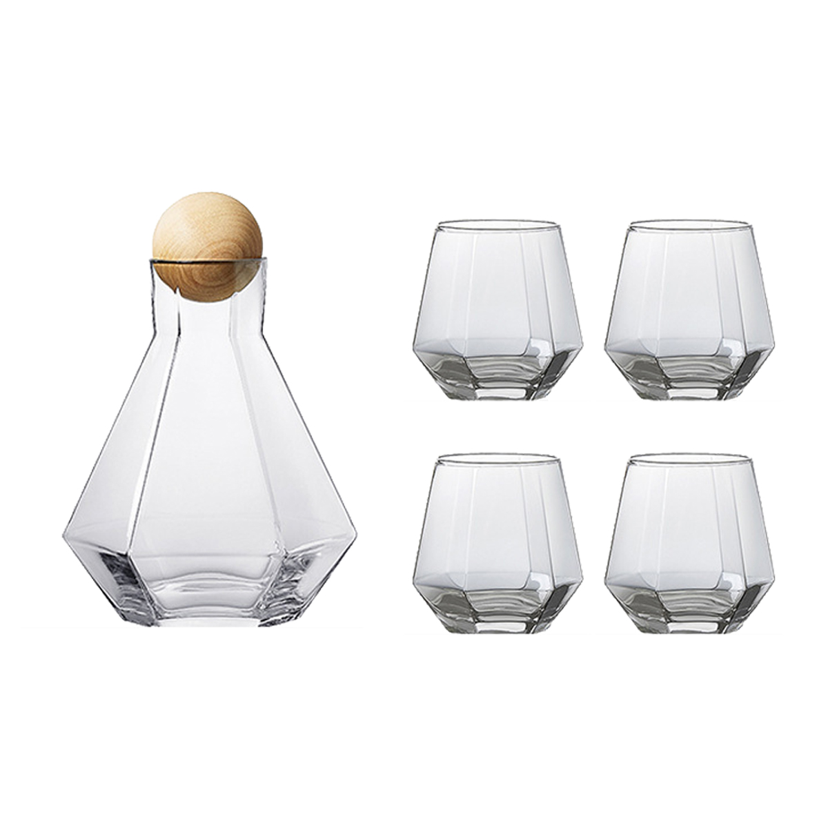 Набор 5 в 1, декантер 1300 мл, 4 стакана 320 мл, Marma MM-GRAF-15