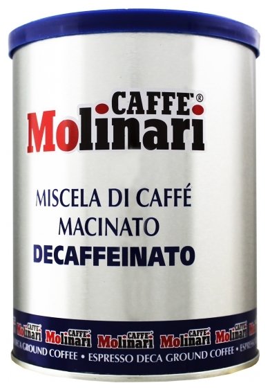 

Кофе "Molinari" молотый Decaffeinato / Декафинато (без кофеина), упаковка 250 гр.