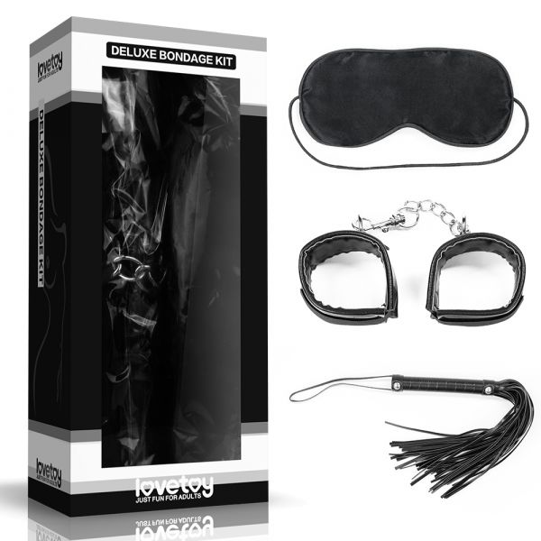 фото Набор bdsm lovetoy deluxe bondage kit маска, плеть, наручники
