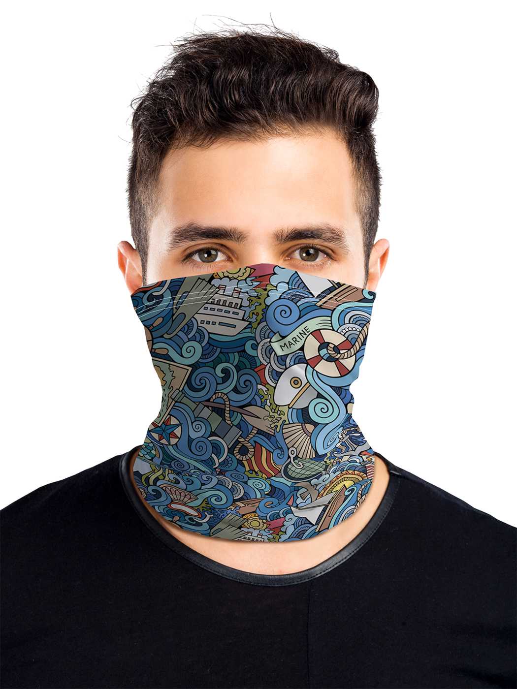 фото Универсальный бафф маска joyarty "морские стихи"