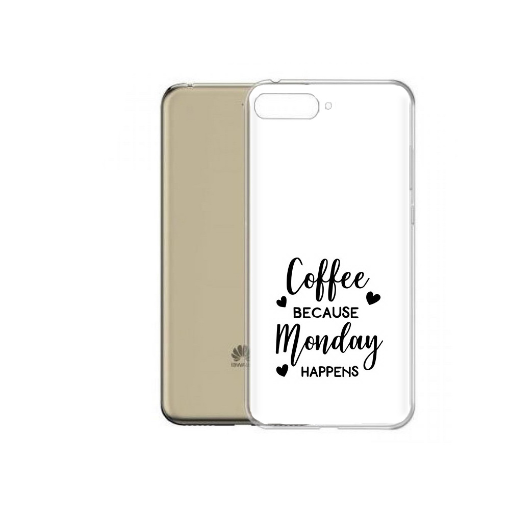 

Чехол MyPads Tocco для Honor 7A Pro кофе и понедельник стал счастливым (PT114064.46.402), Прозрачный, Tocco