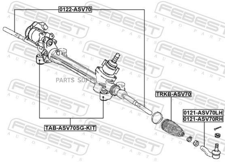 

Наконечник Рулевой Правый Febest арт. 0121ASV70RH