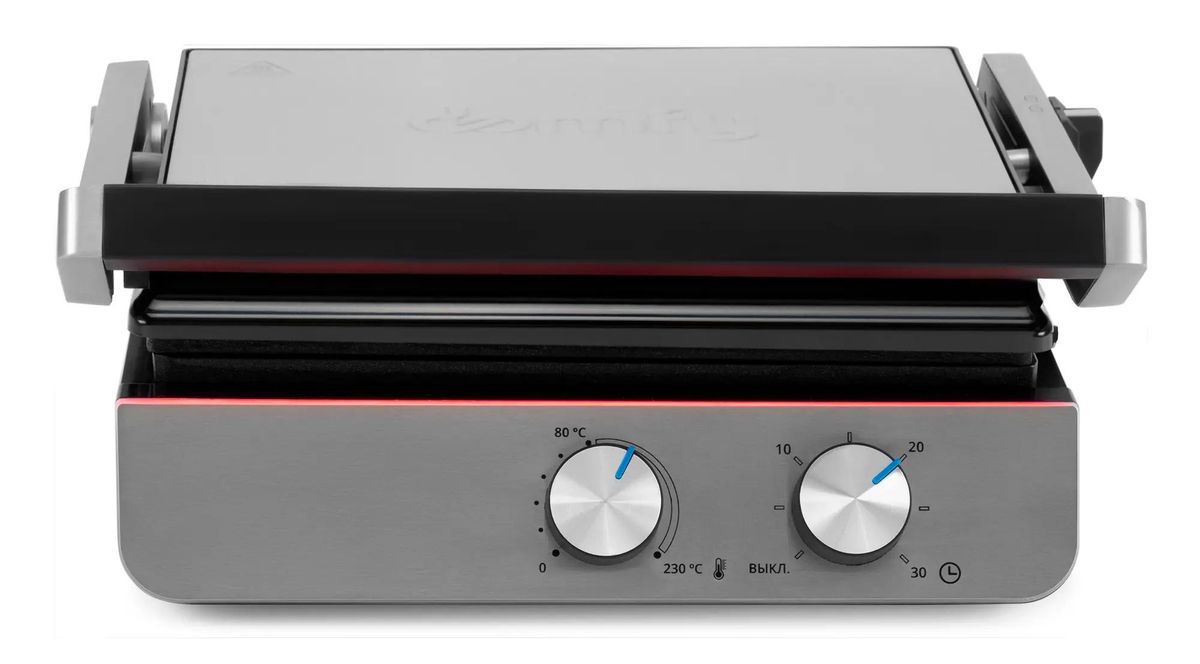 

Электрогриль DOMFY Metal DSM-EG502, черный и серебристый