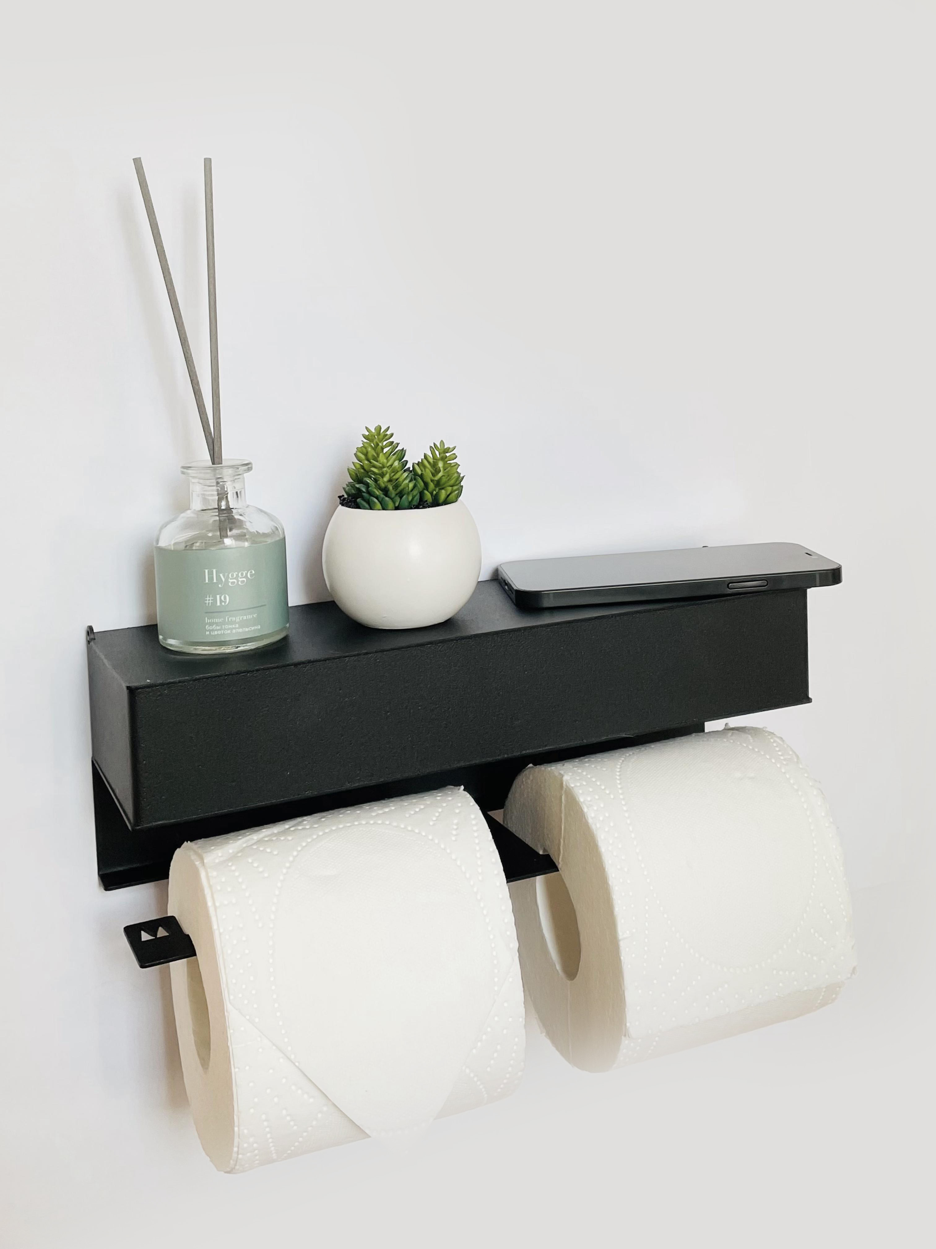 Держатель для туалетной бумаги с полкой металлический Molinardi Creativo