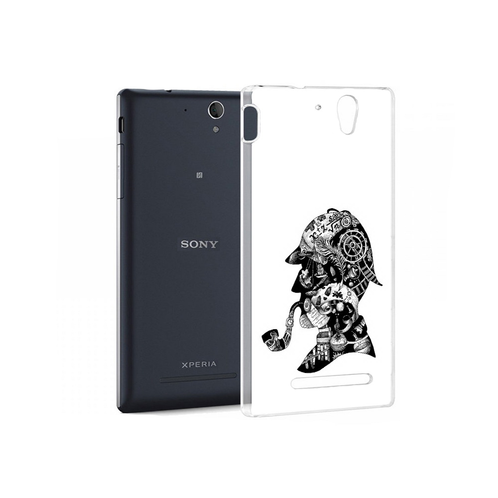

Чехол MyPads Tocco для Sony Xperia C3 мужчина с трубкой абстракция (PT18760.251.488), Прозрачный, Tocco