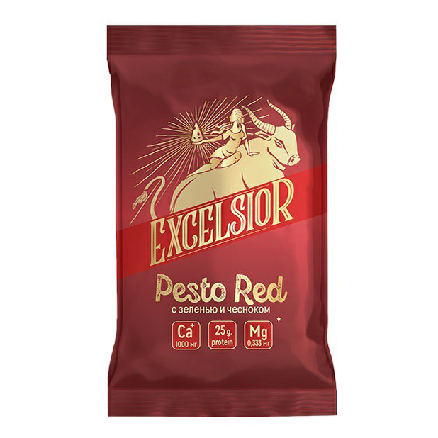 Сыр полутвердый Excelsior Pesto Red зелень-чеснок 45% БЗМЖ 180 г