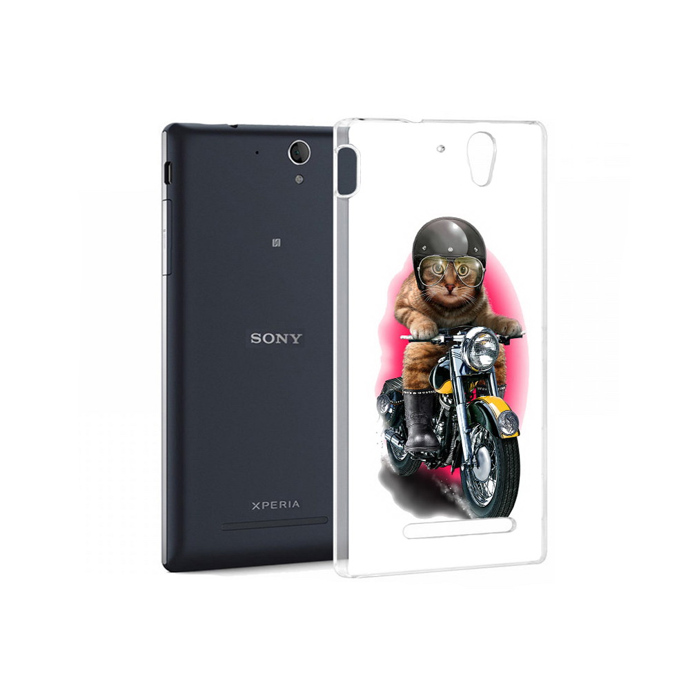 

Чехол MyPads Tocco для Sony Xperia C3 мото-кот (PT18760.251.485), Прозрачный, Tocco