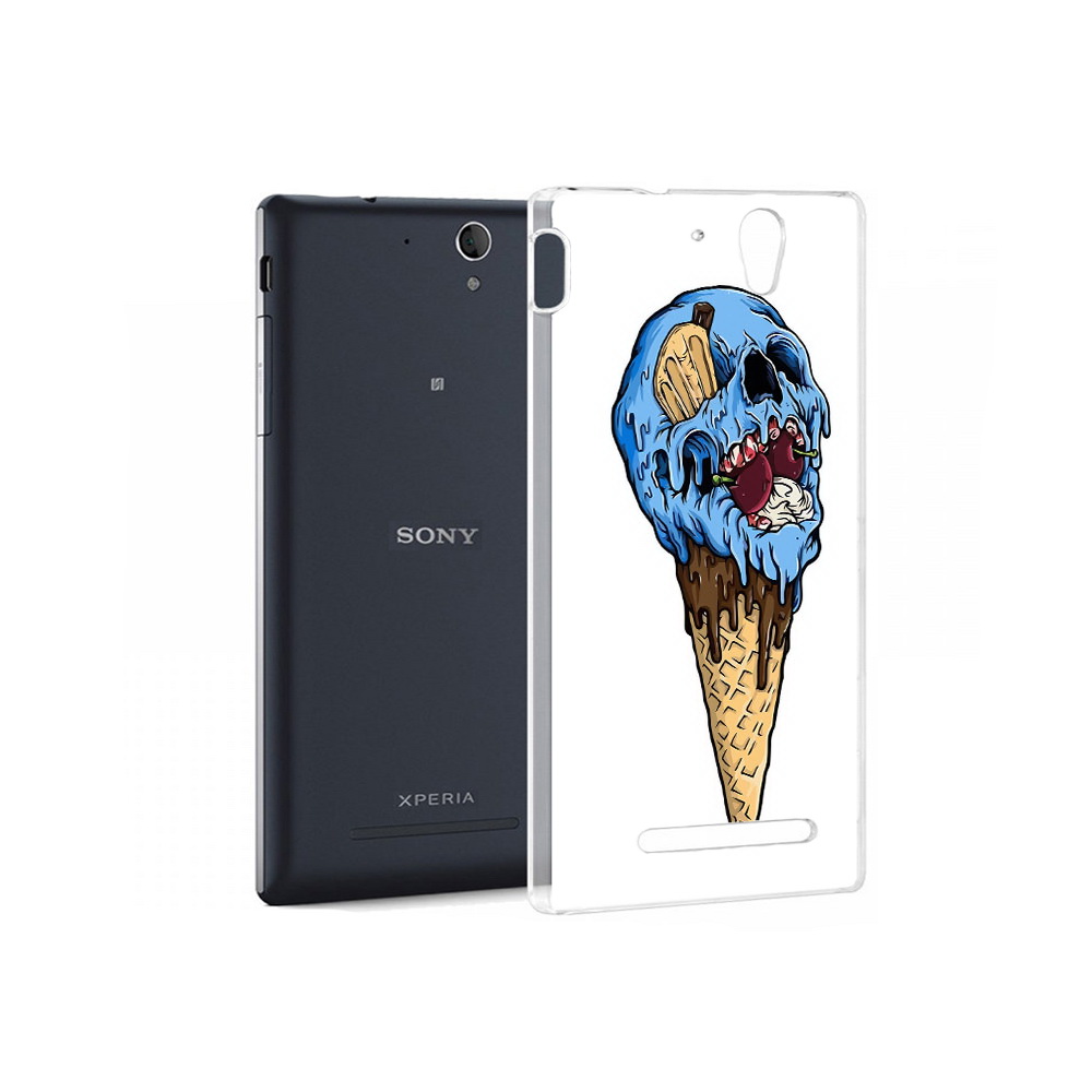 

Чехол MyPads Tocco для Sony Xperia C3 мороженное череп (PT18760.251.484), Прозрачный, Tocco