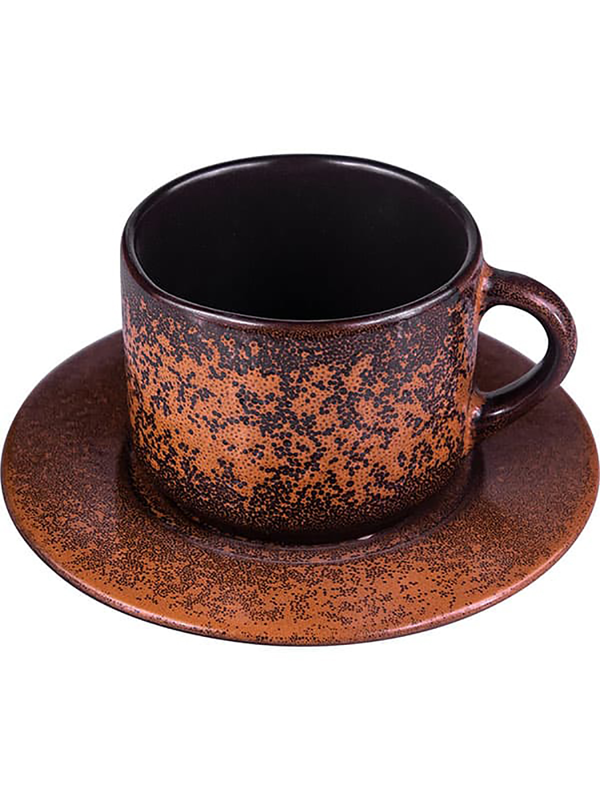 Чайная пара Борисовская Керамика Млечный путь фарфор 200 мл коричневый