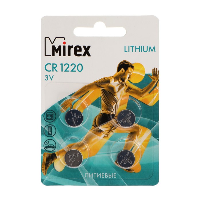 

Батарейка литиевая Mirex CR1220-4BL 9377631, 4шт/упак