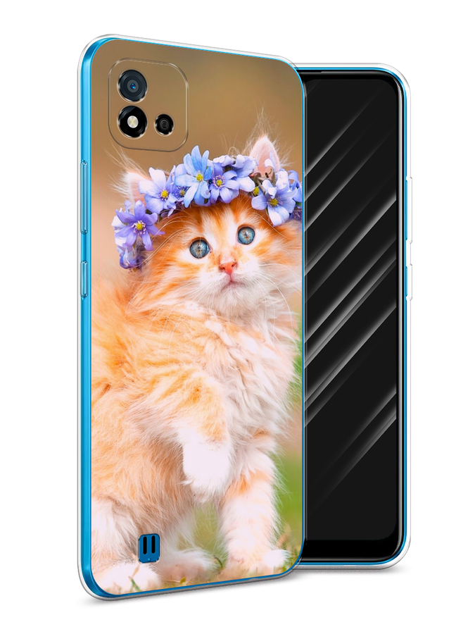 

Чехол Awog на Realme C11 (2021) "Рыжий кот в венке", Разноцветный, 257550-1
