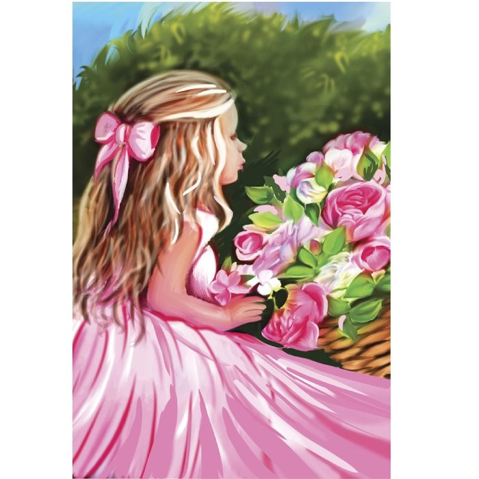 

Алмазная мозаика с частичным заполнением «Девочка с велосипедом» 20x30 см, на подрамнике, Сверкающие картины. Люди