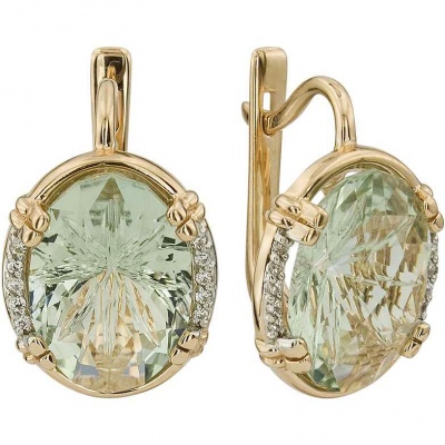 

Серьги из красного золота с фианитом/аметистом ALORIS Серьги 1652АзКц, Серьги 1652АзКц