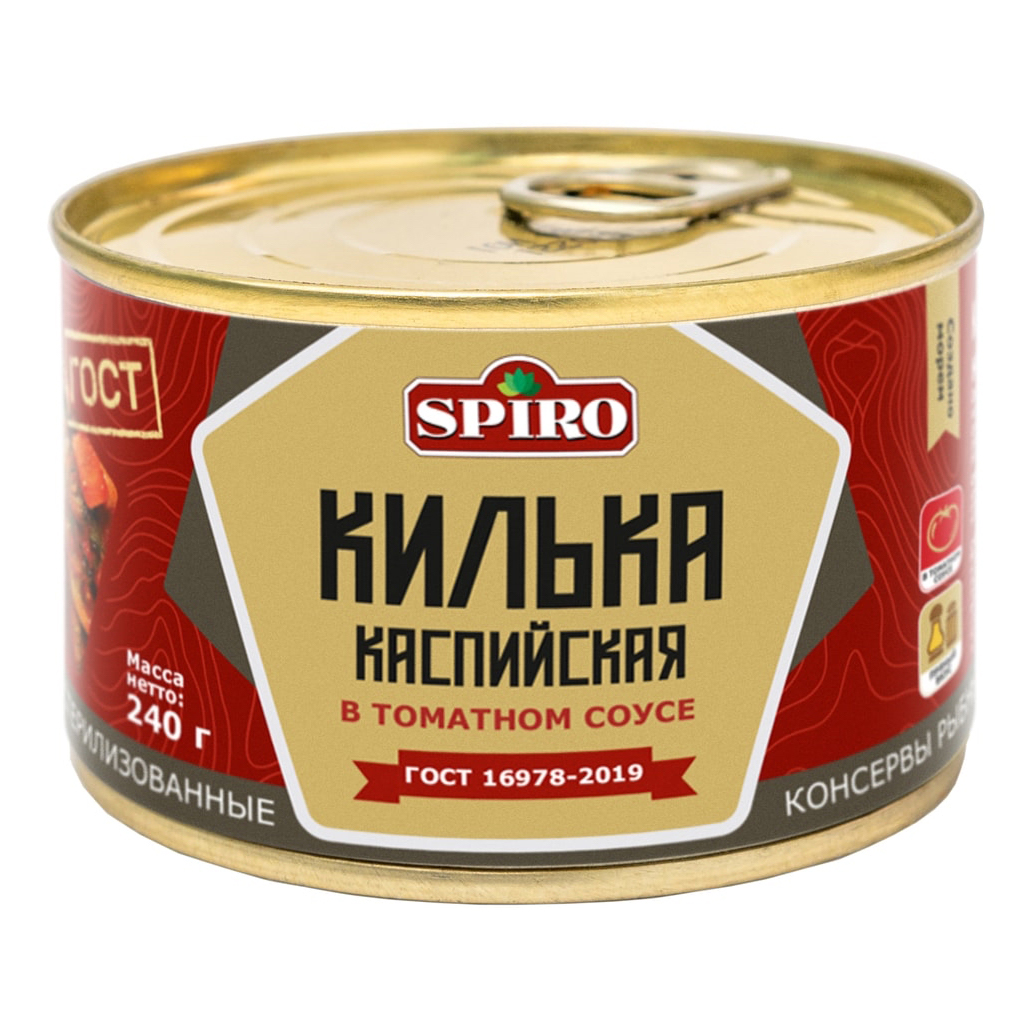 Килька каспийская Spiro в томатном соусе 240 г