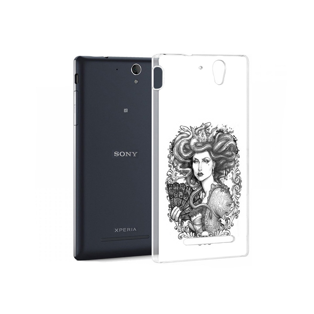 

Чехол MyPads Tocco для Sony Xperia C3 медуза черно белый (PT18760.251.472), Прозрачный, Tocco