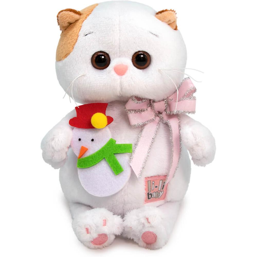 Мягкая игрушка BUDI BASA Кошечка Ли-Ли BABY с игрушкой Снеговик 20 см 349326