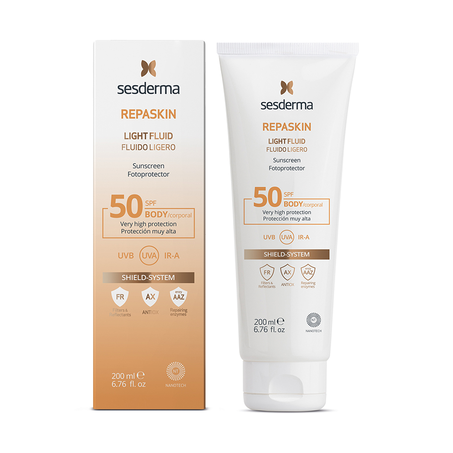 

Флюид Солнцезащитный Для Тела Sesderma Repaskin Light Fluid Body Нежный Spf50 200 Мл