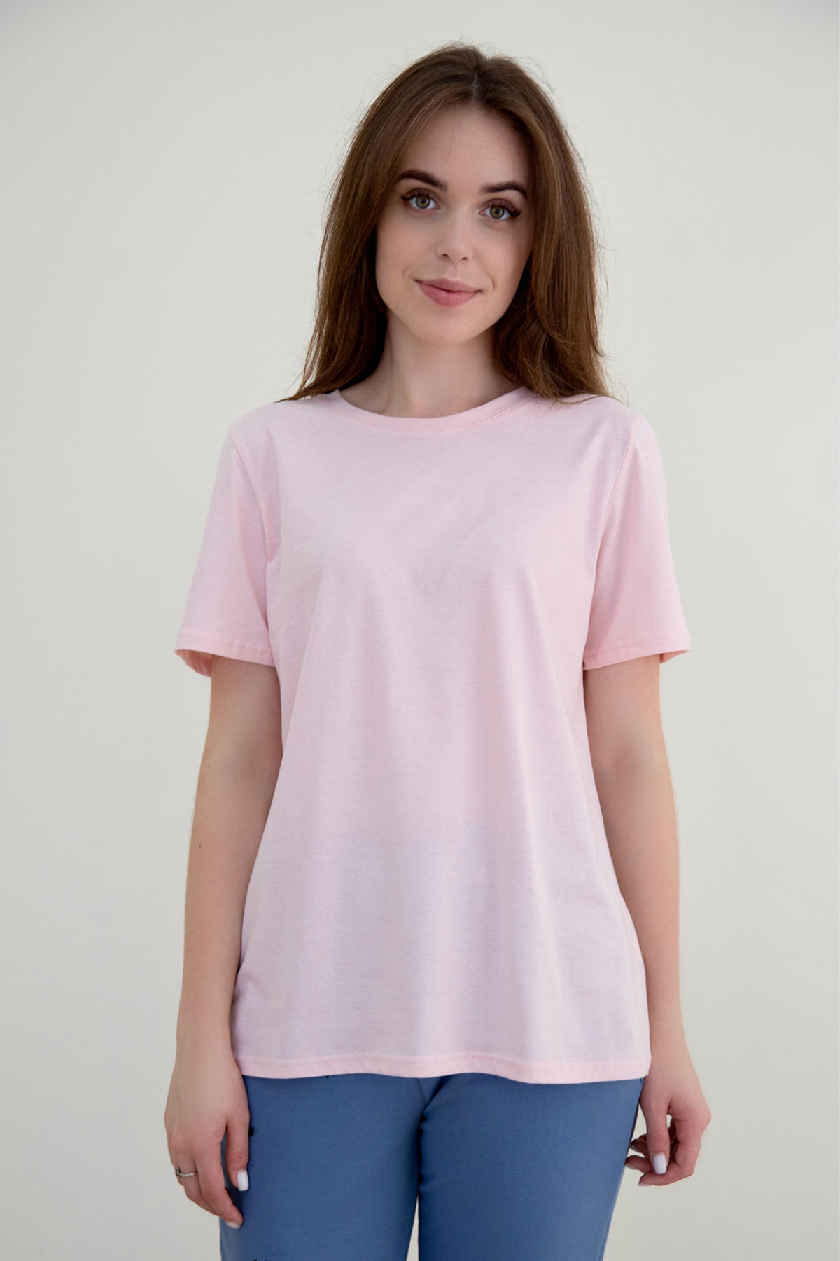 

Футболка женская LikaDress 18-1386 розовая 52 RU, Розовый, 18-1386