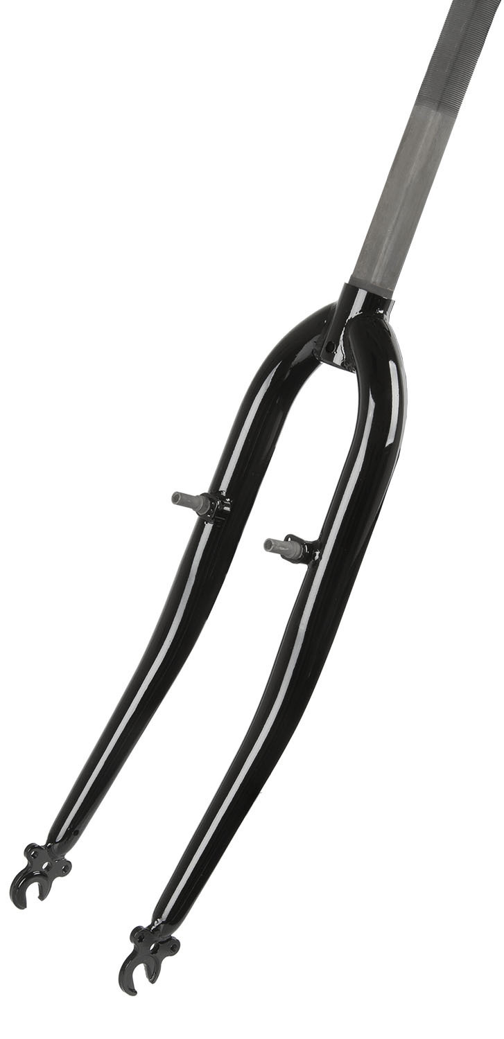 

Вилка велосипедная жесткая стальная черная 20"х1" конус 26,4мм, стойка 240мм, резьба 130мм, Вилка жесткая стальная черная 20"х1" конус 26,4мм