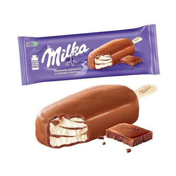 Мороженое эскимо Milka ванильное в молочном шоколаде 62 г