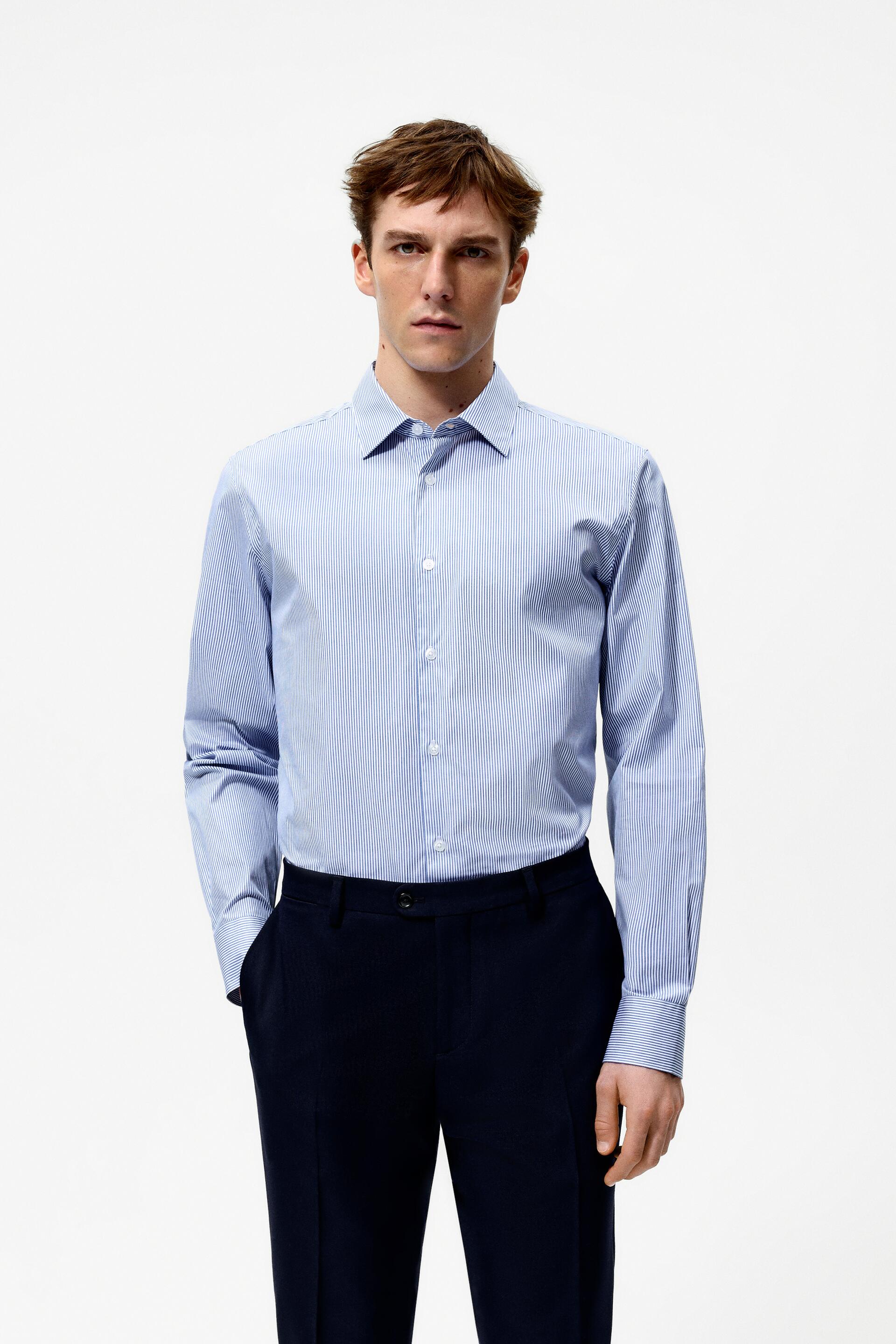 

Рубашка мужская ZARA 05588634 голубая S (доставка из-за рубежа), 05588634