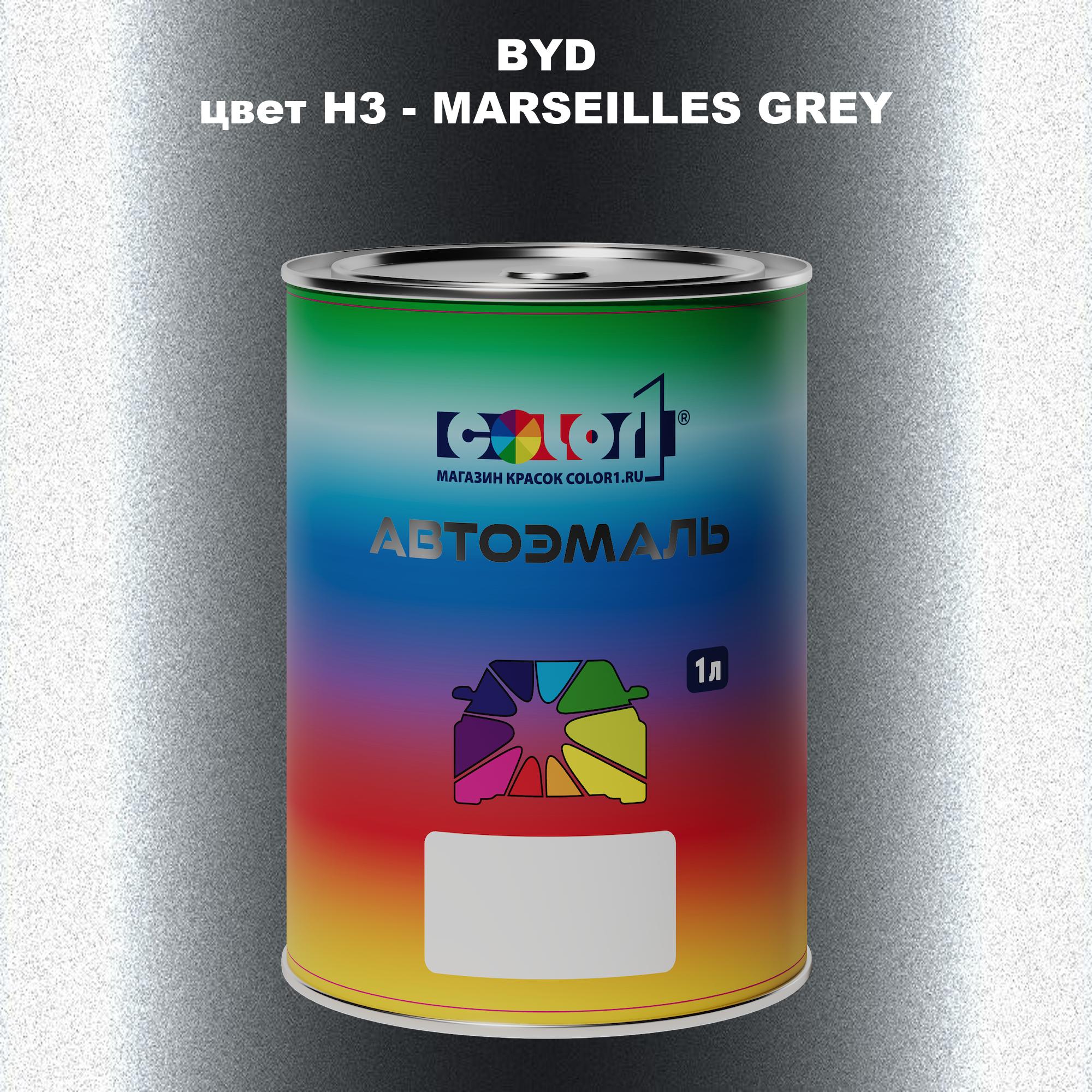 

Автомобильная краска COLOR1 для BYD, цвет H3 - MARSEILLES GREY, Прозрачный