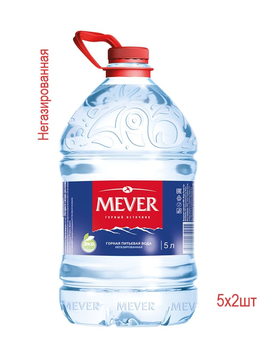 

ВОДА MEVER природная минеральная столовая негазированная, 5 л х 2 шт, Mever