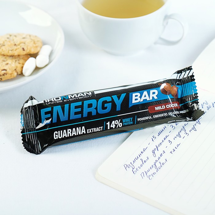 

Батончик "Energy Bar" c гуараной, Кокос / тёмная глазурь 50 г